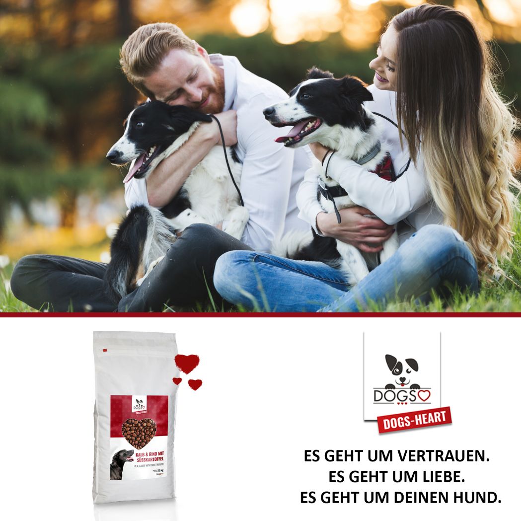Kalb & Rind mit Süßkartoffel - Hundefutter trocken getreidefrei mit hohem Fleischanteil, glutenfrei - DOGS - HEART