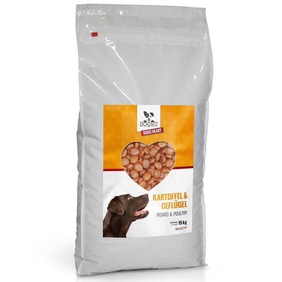 Getreidefreies Hundefutter Geflügel 15kg Packung - Kleine Kroketten für aktive Hunde