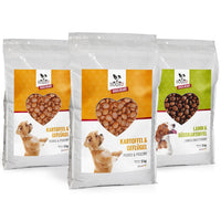 Hundefutter MIX - 3 x 5kg - getreidefrei mit hohem Fleischanteil, glutenfrei - DOGS - HEART