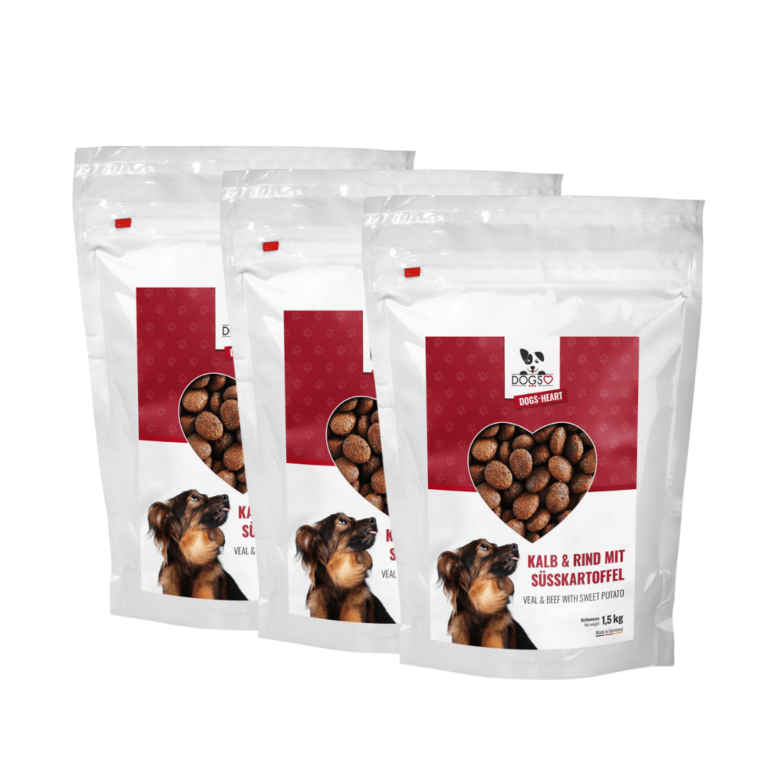 Hundefutter MIX - 3x1,5 kg | Sensible Hunde jeden Alters - DOGS - HEART