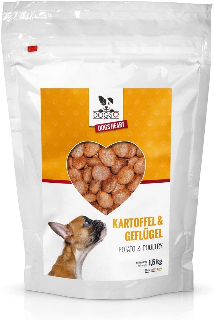 Kartoffel & Geflügel - Hundefutter trocken getreidefrei mit hohem Fleischanteil, glutenfrei - DOGS - HEART