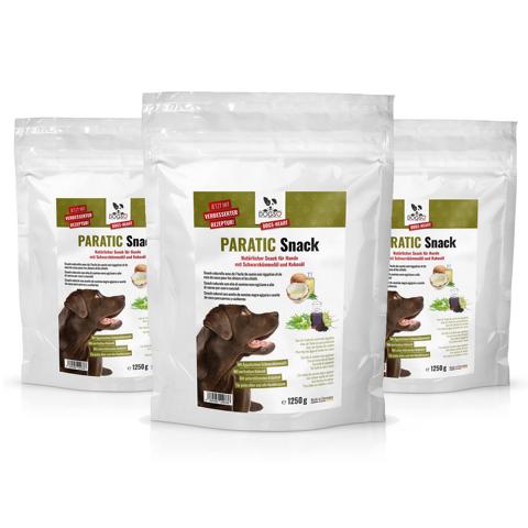 PARATIC Schutz-Snack für Hunde - mit Schwarzkümmelöl und Kokosöl - DOGS-HEART - Funktionssnacks | Leckerli 3 große Packungen