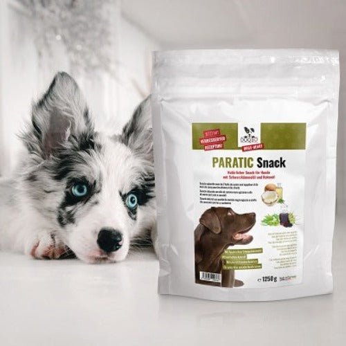 PARATIC Schutz-Snack für Hunde - mit Schwarzkümmelöl und Kokosöl - DOGS-HEART - Funktionssnacks | Leckerli Hund mit Packung