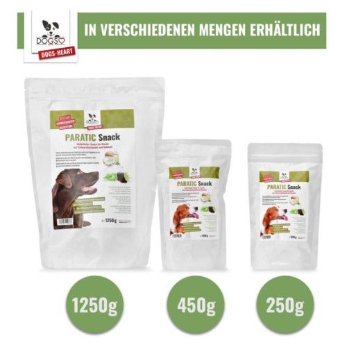 PARATIC Schutz-Snack für Hunde - mit Schwarzkümmelöl und Kokosöl - DOGS-HEART - Funktionssnacks | Leckerli Packungsgrößen