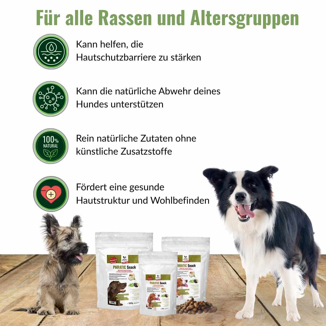PARATIC Schutz - Snack Hund | Mit Schwarzkümmelöl & Kokosöl - DOGS - HEART