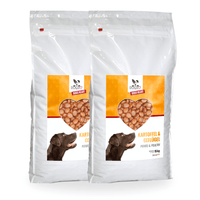 Premium Hundefutter Geflügel 15kg | Getreidefrei | Kleine Kroketten - DOGS - HEART - Trockenfutter