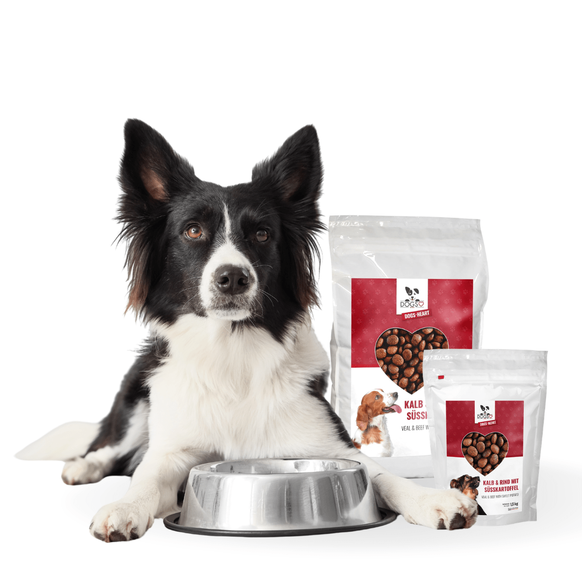 Premium Hundefutter Kalb & Rind | Getreidefrei | Herzhafte Power - DOGS - HEART - Trockenfutter