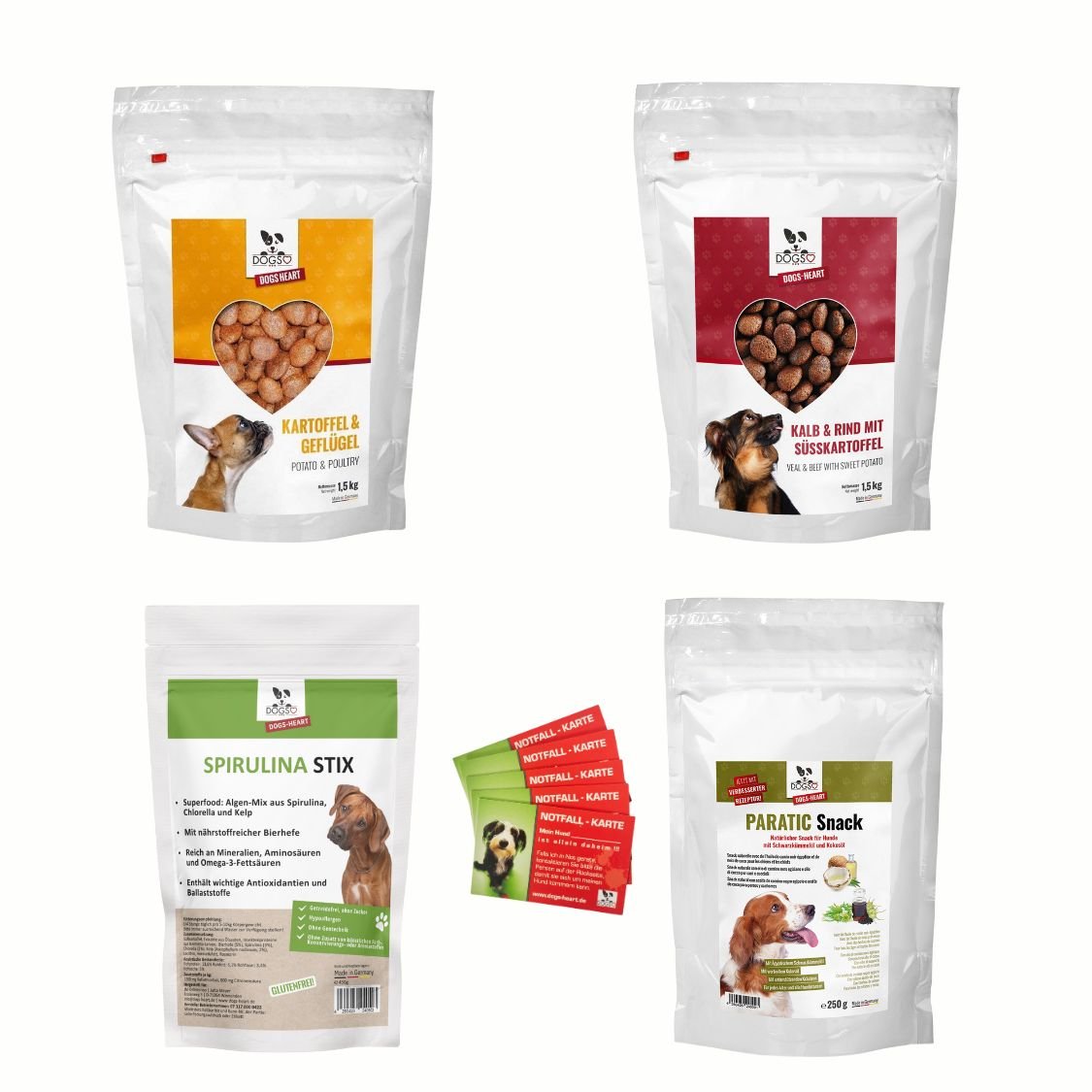 Premium Sorglos - Paket | Alles für den Urlaub mit Hund - DOGS - HEART - Trockenfutter