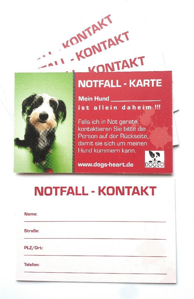 SOS Notfallkarten (5er Set) - Beschütze Deinen Hund im Notfall! - DOGS - HEART