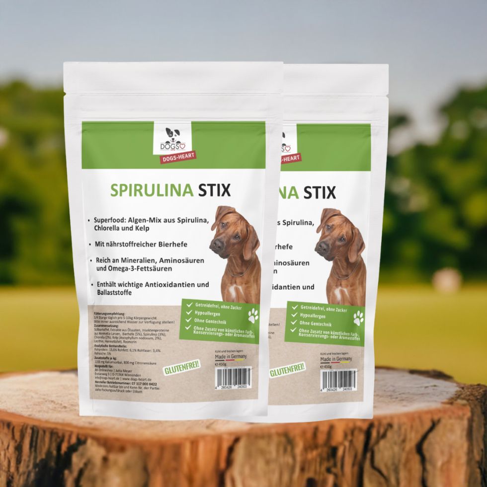 Spirulina STIX Hund | Zahnpflege Kaustangen getreidefrei - DOGS - HEART