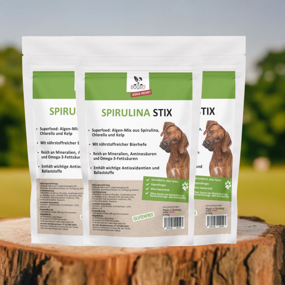 Spirulina STIX Hund | Zahnpflege Kaustangen getreidefrei - DOGS - HEART