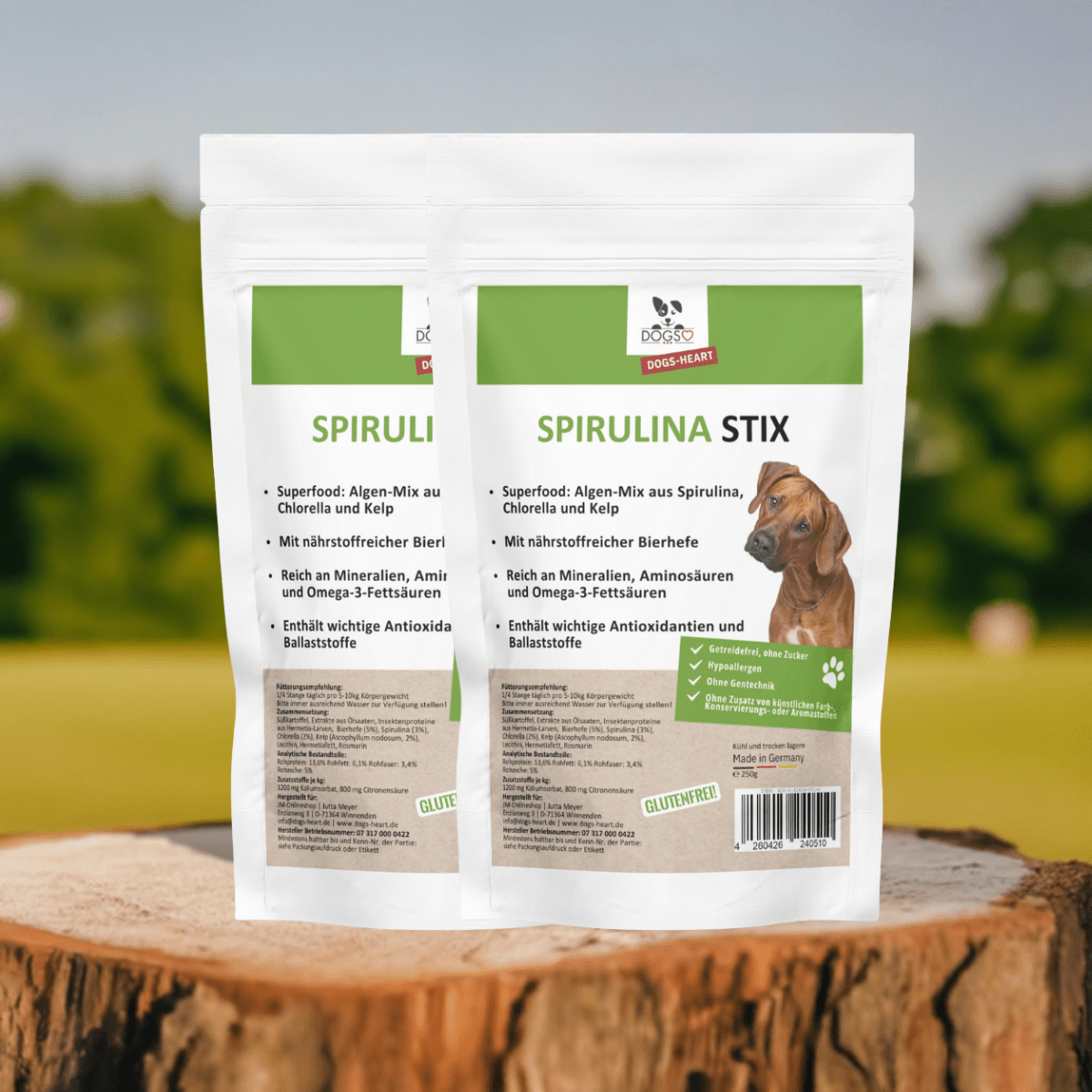 Spirulina STIX Hund | Zahnpflege Kaustangen getreidefrei - DOGS - HEART - Funktionssnacks