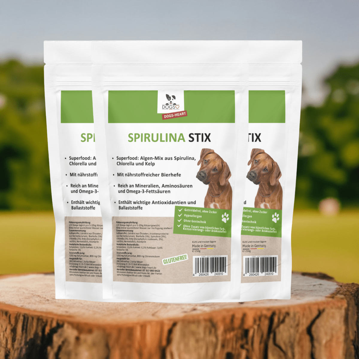 Spirulina STIX Hund | Zahnpflege Kaustangen getreidefrei - DOGS - HEART - Funktionssnacks