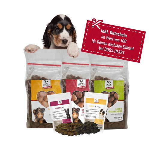 🌟Unser Starter Testpaket🌟 Getreidefreies Hundefutter, sowie leckere Haut & Fell - und Gelenk Fit Drops (Copy) - DOGS - HEART